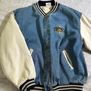 Vintage Disney’s Animal Kingdom Embroidered Denim Bomber Jacket